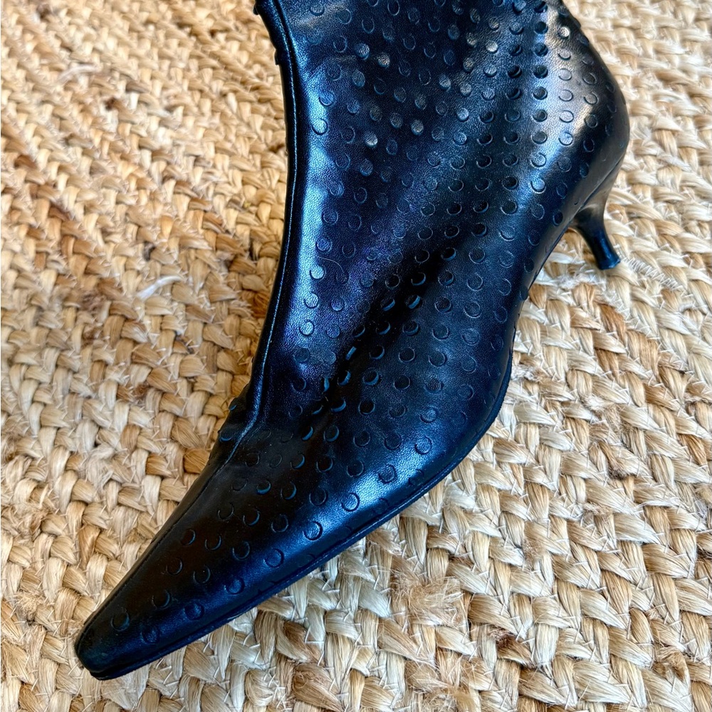 Vintage Helmut Lang black leather knee-high boots